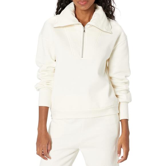 The Drop “Murphy” Half-Zip Sweatshirt | Cream | Size XS NWT - Picture 1 of 8